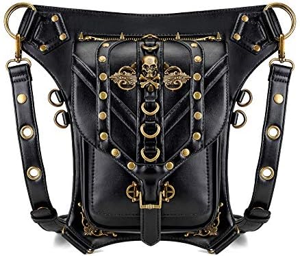 Bolsa de cintura steampunk Fanny Pack Fashion Gótico ombro de couro crossbody Messenger Messenger Bags da coxa da perna