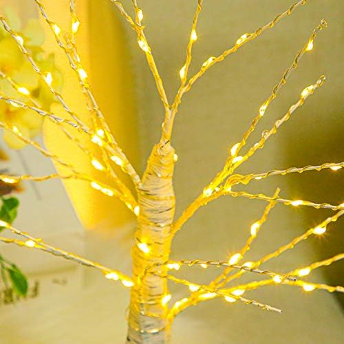 Iluminação lxcom LED Birch Tree 65 LEDS 24 polegadas Luzes de galho de arame de cobre Treça LED LED BONSAI TREELE