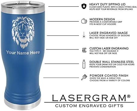 Lasergram 14oz a vácuo Pilsner Caneca, bandeira de Porto Rico, gravura personalizada incluída