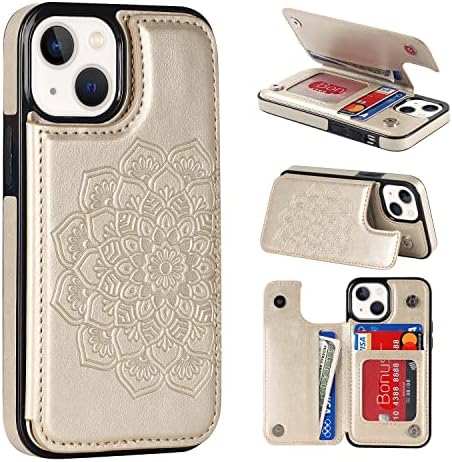 ACXLIFLIFE iPhone 13 Mini Case 13Mini Wallet Titular Caso, capa de proteção com porta de crédito e estojo de couro fino para iPhone 13 mini 5,4 polegadas