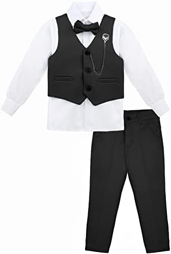 Lilax Boys Terno formal de 4 peças, calças e roupas de vestuário de roupas