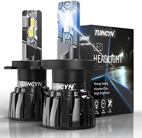Tuincyn H4 LED BULBA DE FARELHO, 400% de brilho 9003 HB2 80W 16000LM 6000K LEFT BRANCO EXTRIMENTO LIMPENTE BRIME