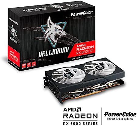 PowerColor Hellhound AMD RADEON RX 6600 XT GAMING GRAPHICS CARCO COM MEMÓRIA GDDR6 de 8 GB, alimentado por AMD RDNA 2, HDMI 2.1