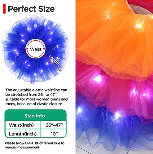 Jasmine adulto 1950s Tutus for Women Ballet Dance Tutu Skirt and LED Light Up Tutu Skirt