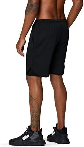 Pinkbomb Men's 2 em 1 shorts de corrida Ginástica de academ