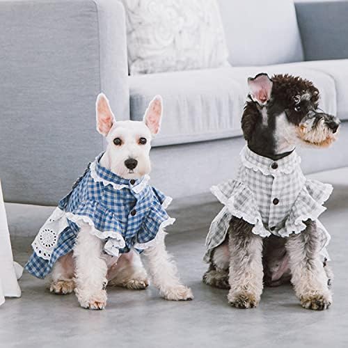 Touchdog 'I Love Poochi' Classical Fashion Dog Dress - Retro Designer Pet Dress com nós acentuados e detalhes de babados