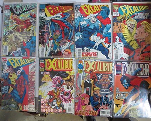 Excalibur lote de 76 livros F-VF Capitão Grã-Bretanha Psylocke Marvel Comics 1988-2004