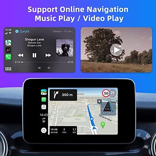 Velany Store Wireless CarPlay AI Box, Adaptador de CarPlay, Andriod Auto Adequado para qualquer modelo de carro, 2g+32g,