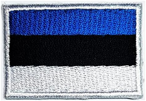 Kleenplus 1,2x1,7 polegada. Patch de bandeira da Estônia Patch de sinalizador para figurino DIY emblema uniforme da bandeira militar tática forma quadrada forma bordada Crachá de apliques bordados