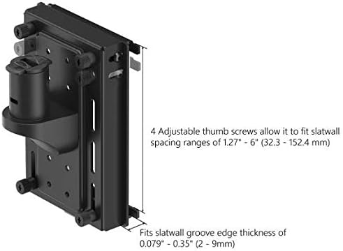 Cotytech Dual Vesa Mount for Slatwall lado a lado liberação rápida com extensão