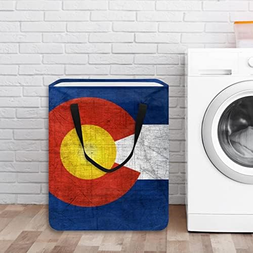Bandeira do Colorado Estado Estado Estado Prinha Lavanderia dobrável Cestas de lavanderia 60L Cestas de lavanderia de lavagem