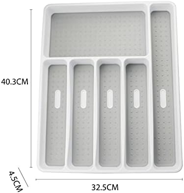 Caixa de talheres de plástico de Ganfanren Caixa de talheres de talheres da bandeja de cozinha caixa de armazenamento de gaveta de cozinha Caixa de armazenamento separada