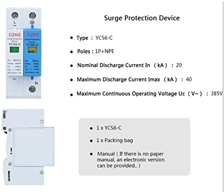 Mamz YCS6-C 1P+NPE 20-40KA AC SPD House Surge Protector Protetor Proteção Protetora de baixa tensão Dispositivo