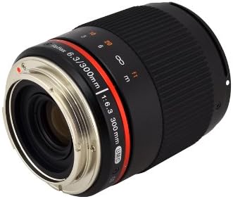 Rokinon 300m-M-BK 300mm F6.3 Lente espelho para câmera de lente intercambiável da Canon M Mirrorless