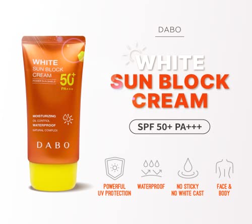 Renovação 2022 DABO White Sun Block Cream SPF50+ PA +++ 70ML à prova d'água e controle de óleo