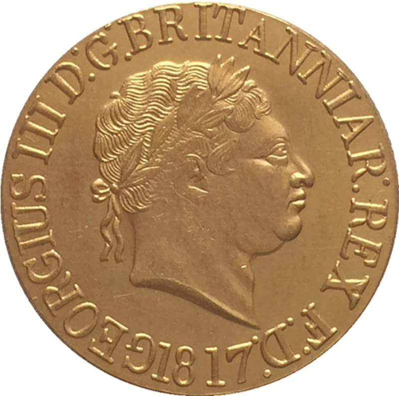 4 datas diferentes George III Pure Copper Gold Coin Coin Antique Silver Dollar Coin