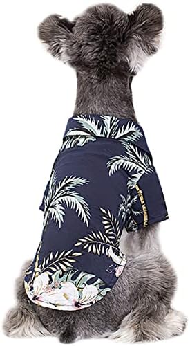 Camisa de cachorro floral de estilo Secodrout Hawaii, camisetas de verão de verão, roupas frias respiráveis ​​camisas havaianas