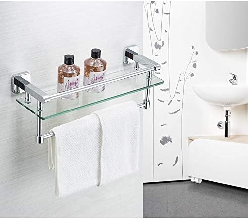 Prateleira de vidro prateleira de vidro, rack de armazenamento de mesa de parede de parede de uma camada única para banheiro