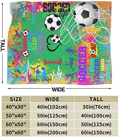 Jasutot Soccer Blanket - Cobertores de futebol Presentes de futebol para homens Mulheres Planco de futebol de luxo para sofá -cama Sofá Decoração de casa 40 x50