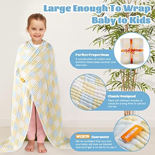Cobertores de bambu de musselina de bebê, algodão neutro recebendo cobertor, mantas de bebê grandes para meninos meninas. Também