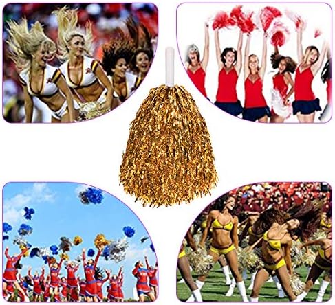 Beilai 4pcs Cheerleading pom pom Poms Fail fofo de 14 polegadas de pomps para esquadrões de esportes de jogo dançando a celebração