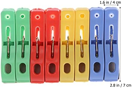 Prendedores de roupas doiTool, 24pcs roupas grandes plástico à prova de vento apertado CLAMPS CLAMPS CLIPS DE SECAÇÃO