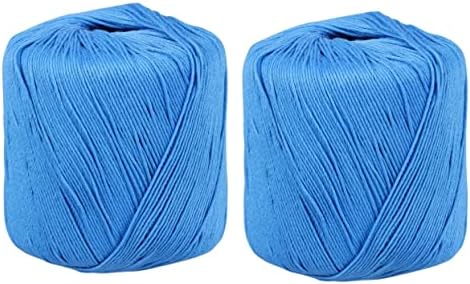Favomoto 2 rolos suculentos fios de renda Diy Craft Blue tricô rolo rolo de tricô manual Fio de algodão corda artesanal