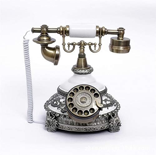 Xichen Vintage White Style Retro antiquado Dial rotativo telefonia- Hotéis/galerias/jóias Empresas/Casa e escritório Elegância