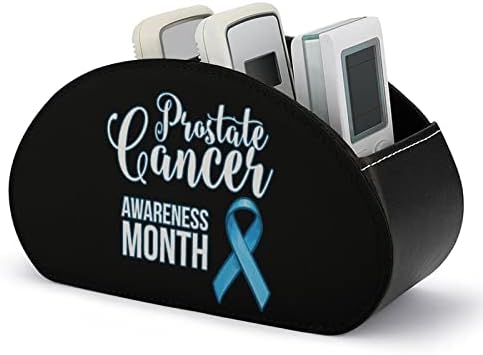 Consciência do câncer de próstata Blue Ribbon PU Couro TV Remoto Control Titulares Office Storage Box Desktop Organizador