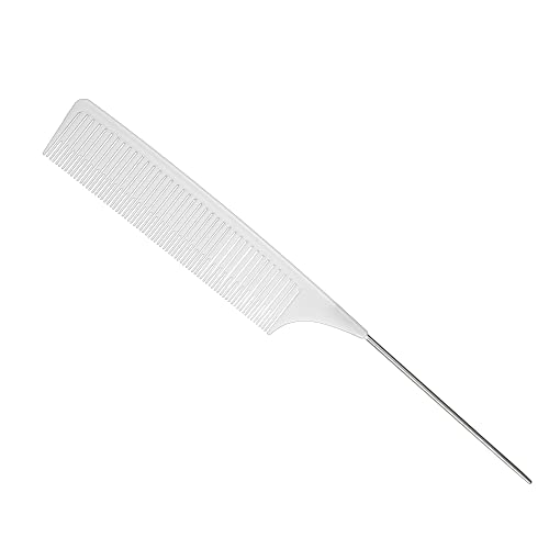 Escova de cabelo de dente largo, pente de cauda para uso doméstico, pente de pente de estilo, branco
