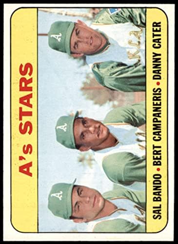 1969 TOPPS 556 AS SLARS SAL BANDO/BERT CAMPANERIS/DANNY Cater Oakland Athletics Ex/Mt Athletics