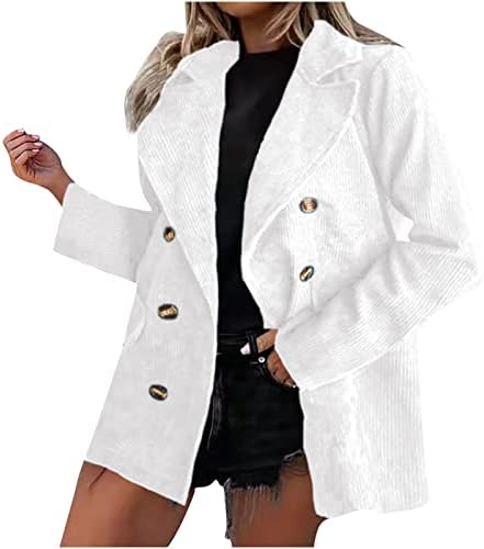 Jaqueta Blazer casual de veludo casual feminino, moda com chifre de lapela de moda, cardigan de manga comprida, é adequada