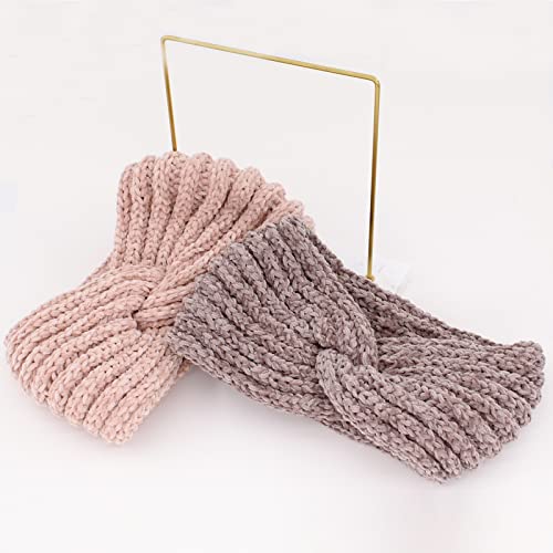 Bandos de cabeceira de malha de malha para mulheres faixas de cabelo de crochê inverno quente quente ardente aquecedores
