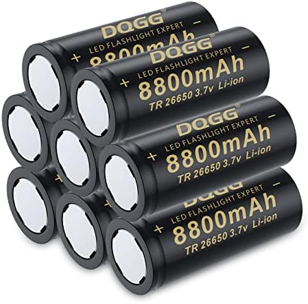 Bateria recarregável Benkia 26650, 8800mAh, alta capacidade, 3,7 volts 26650 A bateria recarregável é adequada para dispositivos eletrônicos,