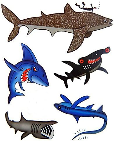 Tatuagens de tubarão grande premium, favores de festas, tatuagem temporária