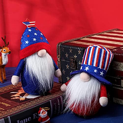 Cabilock 2pcs Gnome patriótico Presidente americano Presidente Americano Decoração Eleitoral Veteranos Dia Presente Handmade Ornamentos para o dia 4 de julho Independence Memorial Day Gnome Presentes