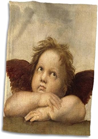 3drose Raphael - Toalha de Anjo deixou, 15 x 22, branco