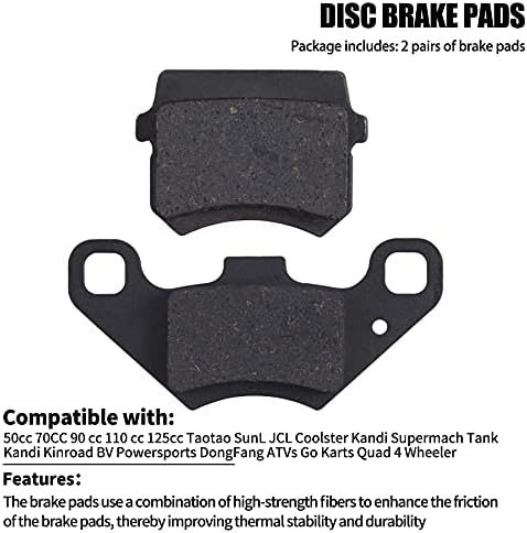 Mwmnun Disc Braw Pachots compatíveis com 50cc 70cc 90 cc 110 cc 125cc taotao sunl jcl coolster kandi tanque kandi kinroad bv Powersports dongfang atvs go karts quad 4 wheeler 2 par 2 par 2 pares 2 pares 2