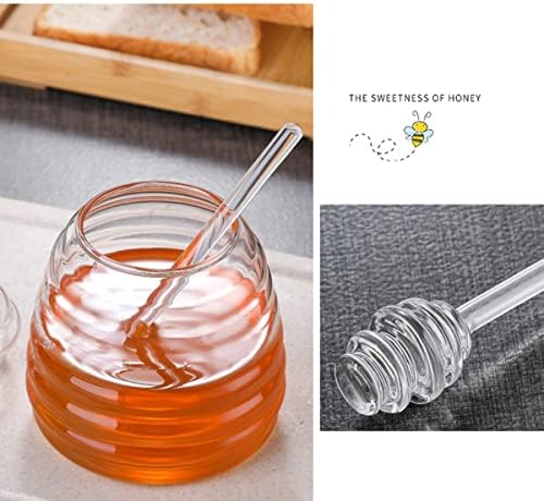 Jarra de mel e copo hziyou e vidro feito de mel e mel e mel resistente a calor panela de mel para cozinha em casa