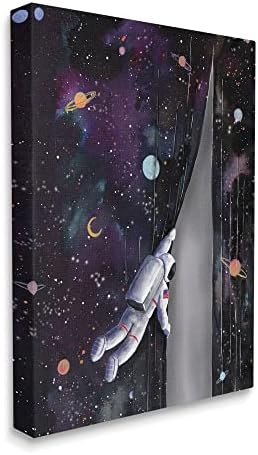 Stuell Industries Astronauta Abrindo Galaxy Surreal Universe Planets Stars, Design de Rachel Nieman