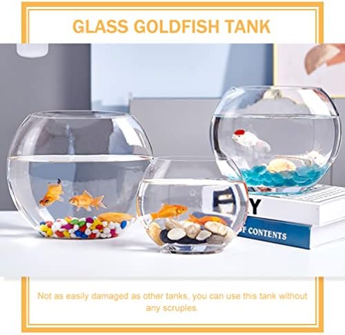 Patkaw Goldfish Bowl tambor Desktop Betta Fish Tank Transparent Glass Aquarium Tanks para escritório em casa e aniversário