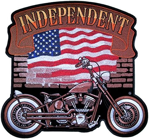 Leather Supreme Patriótico Independente American Flag Motorcycle Biker Patch-Red-Medium