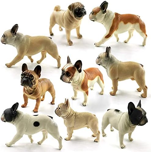 LKXHARLEYA MINI Tamanho Simulação Bulldog Figurina Modelo de Animal Pug Dog Estátua Figura Decoração Criança Presente, C C