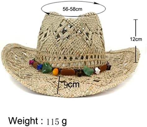 Nrdty tricô para a mão Oeste de cowgirl chapéu de verão chapéu feminino chapéu de sol oco para homens bege homem unissex sunhat