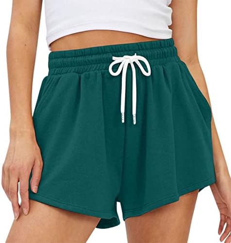 Shorts de suor de mulheres casuais verão lounge confortável shorts atléticos de bermuda elástica de pm pijamas de seda