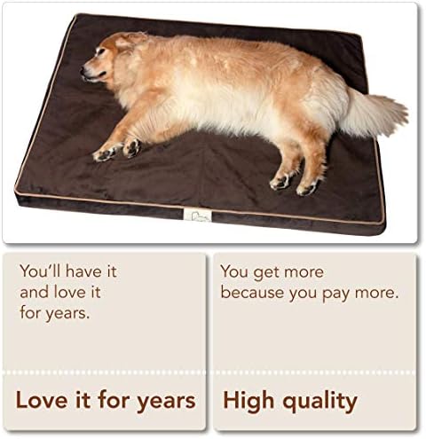 Orelhas de disquete Cama de cachorro microfibra para cães realmente grandes, chocolate, xxl, 57 ”x 47”