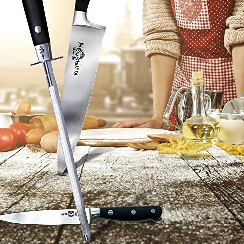 Kuma Essentials Kitchen Kitchen Conjunto - Coleção clássica de 3 peças - faca de 8 Chef, faca de paring de 3,5 e barra de aprimoramento de 8 - facas definidas sem bloco ou saco de rolagem - Conquistar sua cozinha