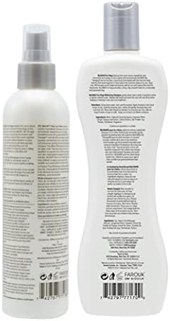 Biosilk for Dogs Combo pack shampoo com spray de defesa de cães | Shampoo de cão de 12 onças para cães brancos e detangler de