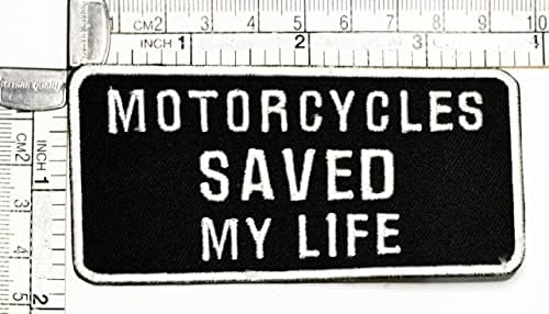 As motocicletas de Kleenplus salvaram minha vida patches letras slogan Slogan Funny Word Biker Bordado Ferro em Sew On Patch