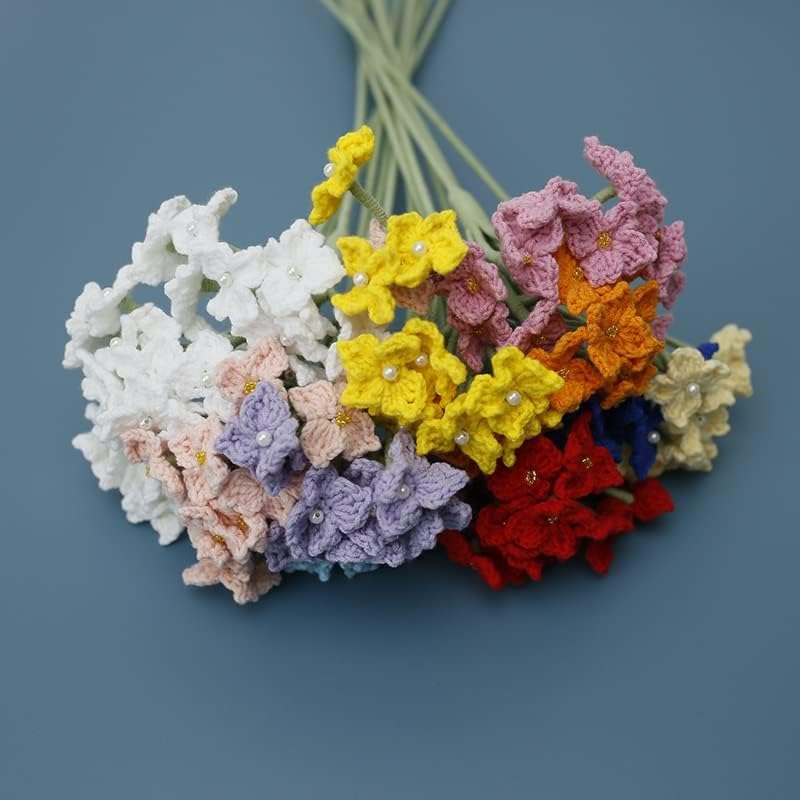 KMIOPI Hand -Tareve Bouquet Wool Hook Simulação de tecelagem Cor da flor Hydrangea Fake Flower Creative